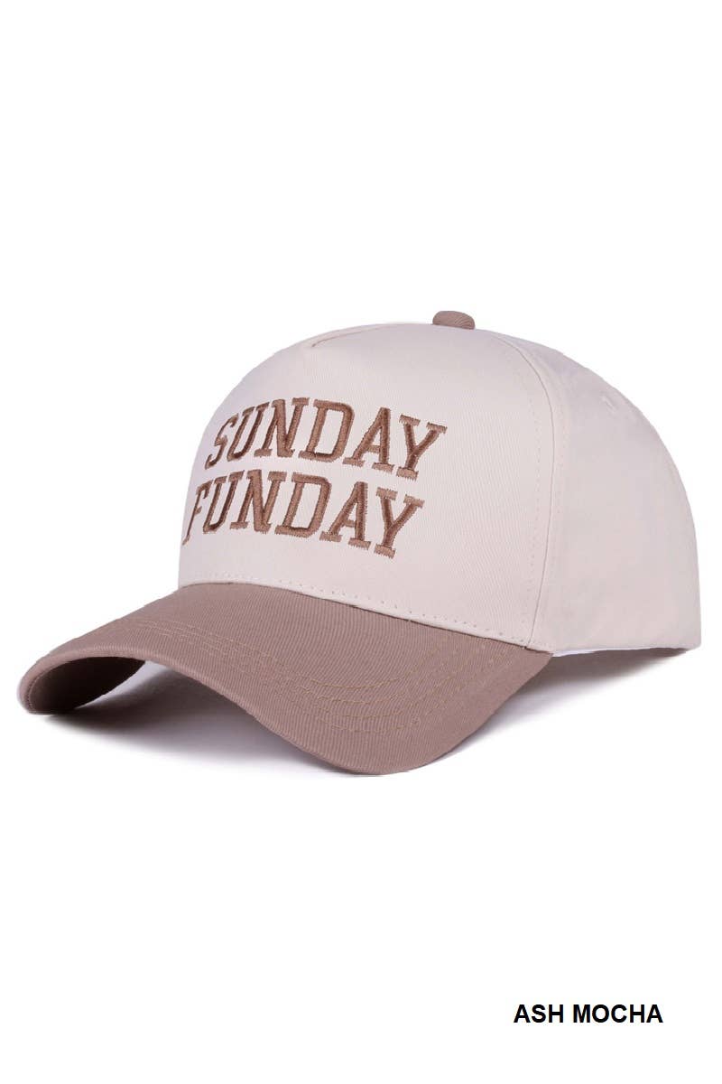 `.0806 Sunday Funday Two Tone Canvas Cotton Cap SI-28545: ASH MOCHA-187309 / OS