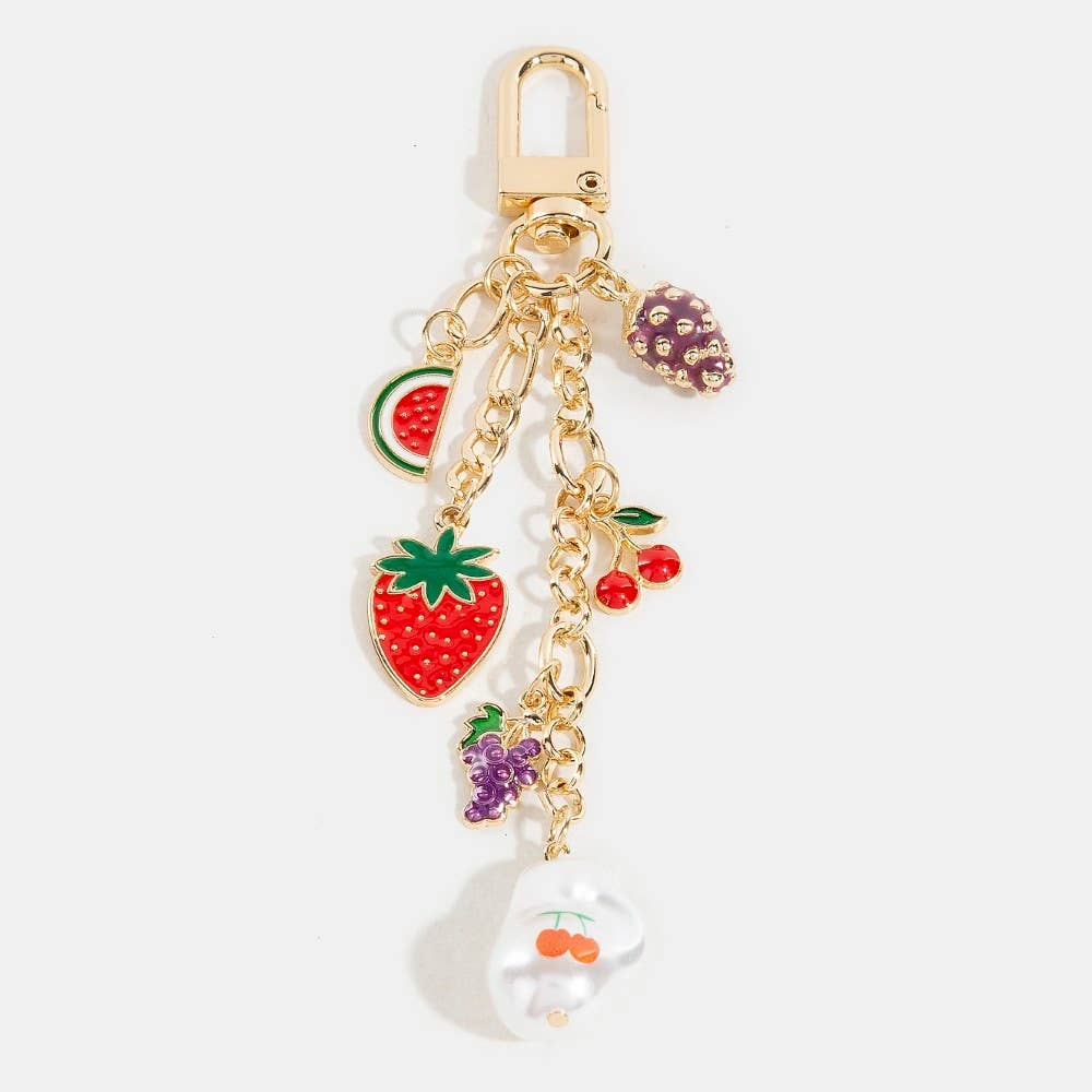 Enamel Strawberry Watermelon Cherry Pearl Bag Charms: MUG