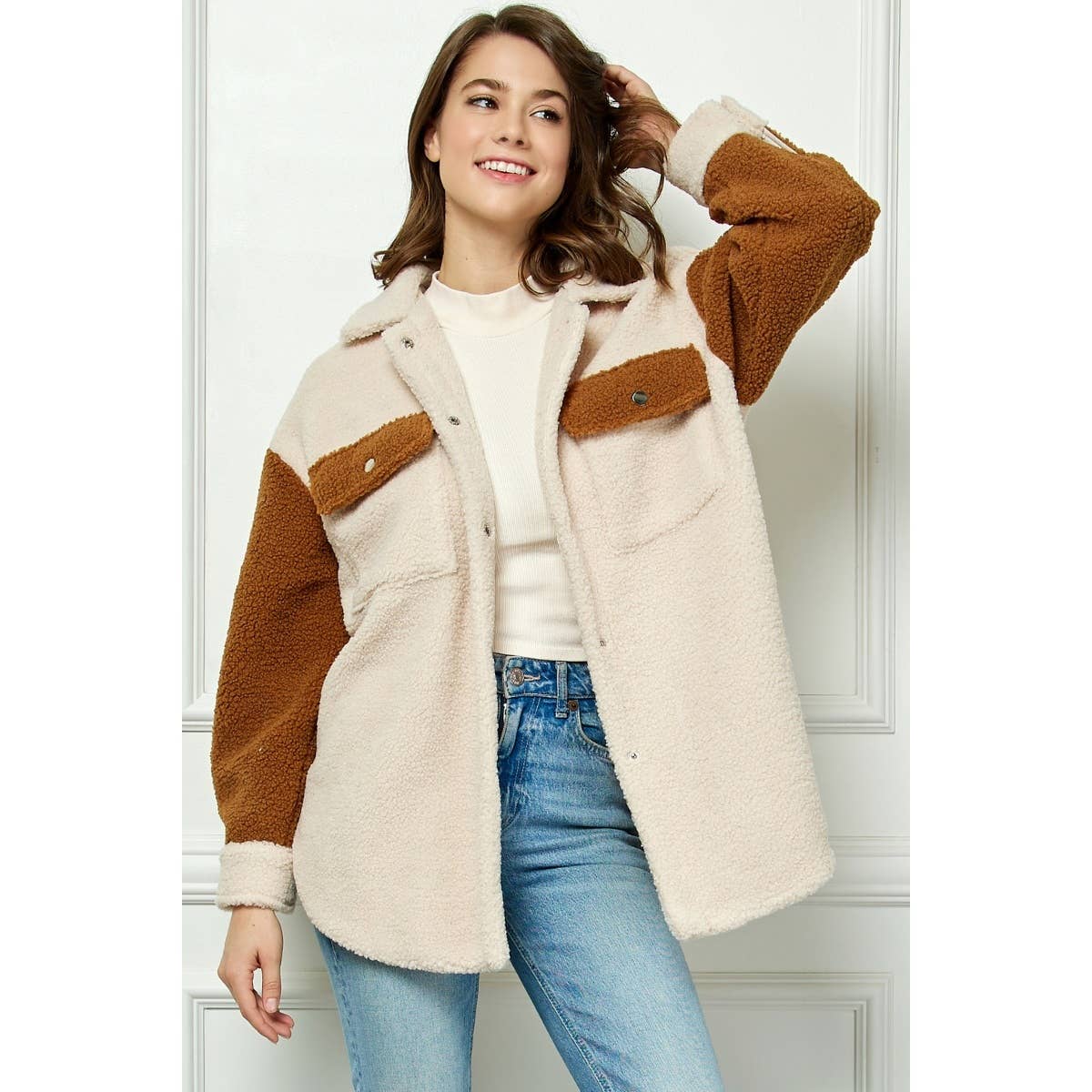 Teddy Sherpa Contrast Jacket
