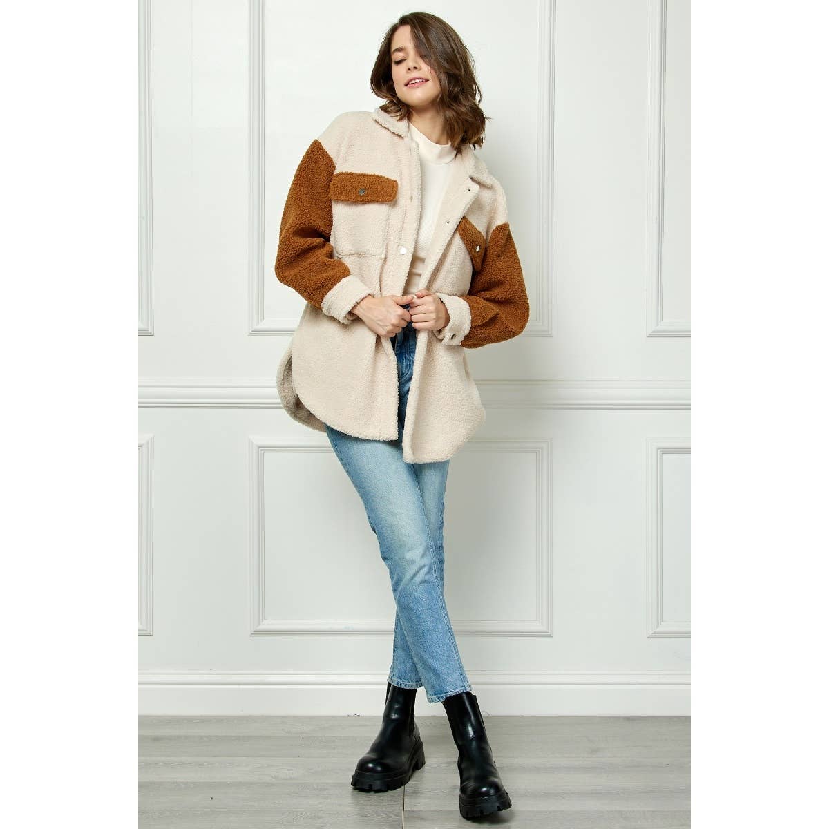 Teddy Sherpa Contrast Jacket