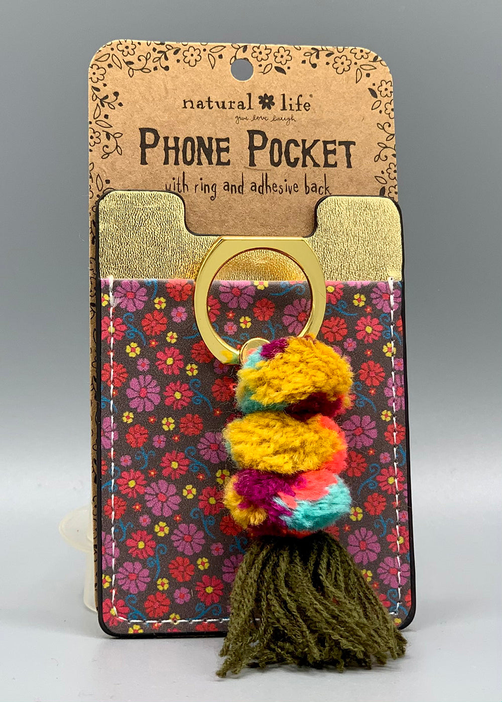 Natural Life Phone Pocket Ring Folk Borders