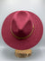 Panama Hat - Strap Trim Wool Felt - Berry