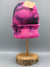 CC - Tie Dye Beanie with Rubber Patch - Black & Pink