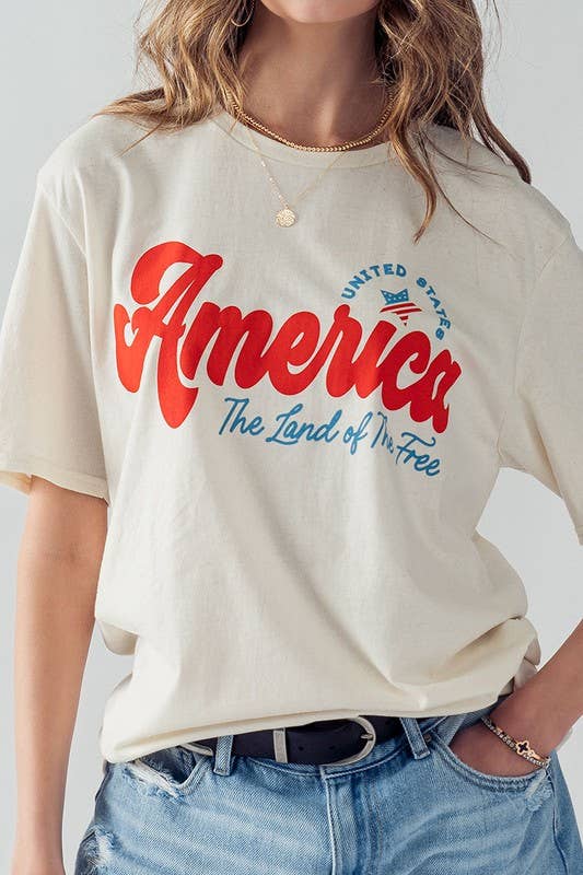 BLAIRE THE LAND OF THE FREE GRAPHIC TOP